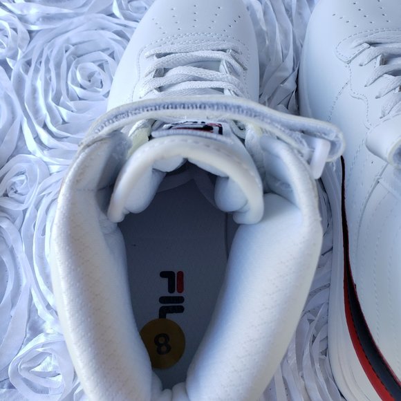 FILA Vulc 13 Men Shoes Sneakers Faux Leather White Navy Red High Top Size 8 M - Picture 7 of 9